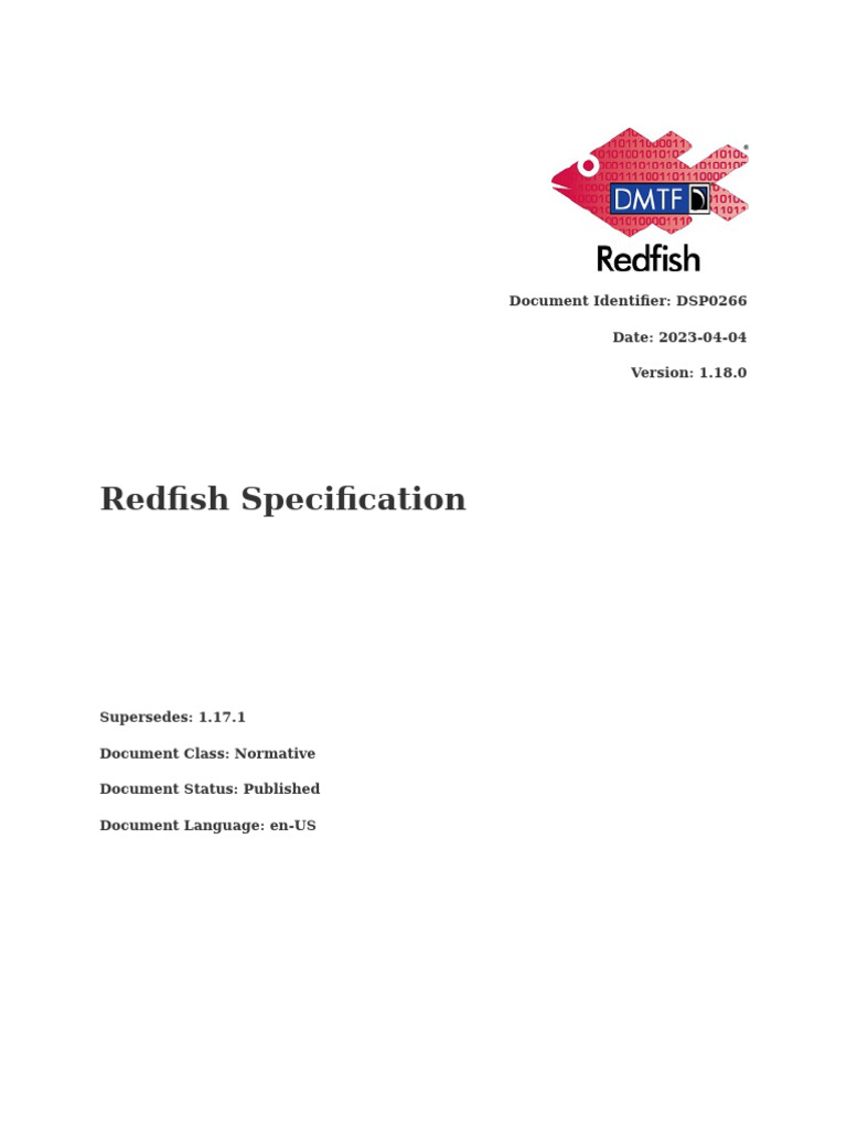 Redfish Specification DSP0266 v1.18.0 | PDF | Computing | Computer ...
