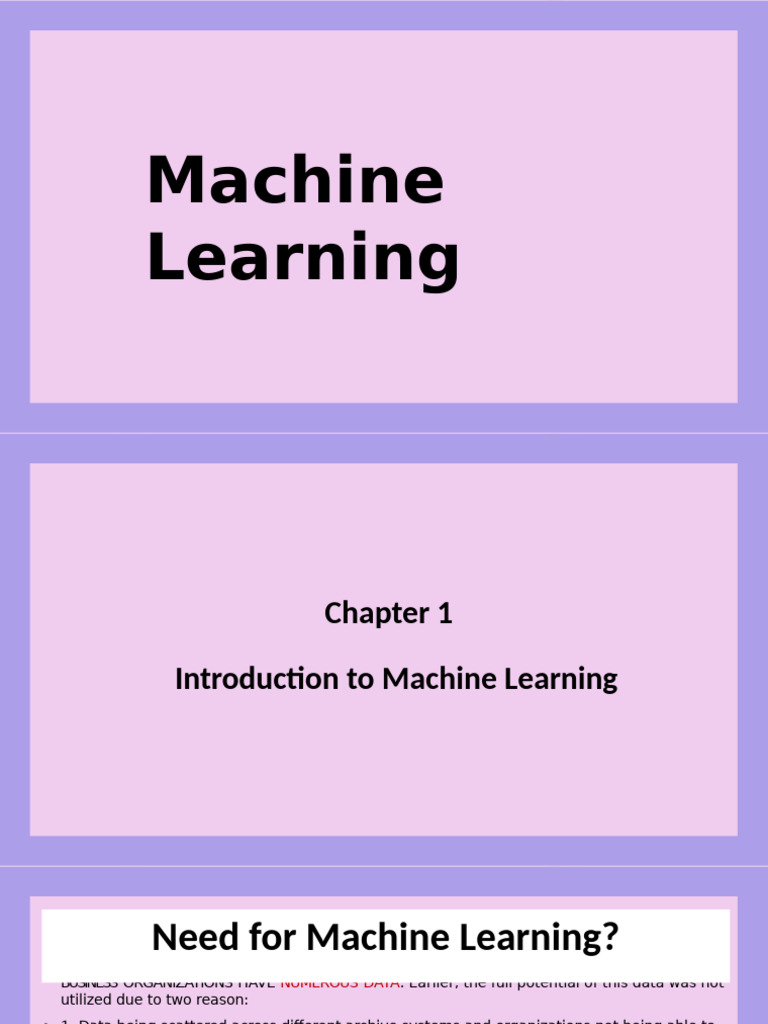 Introduction to Machine Learning Concepts | PDF | Machine Learning | Data