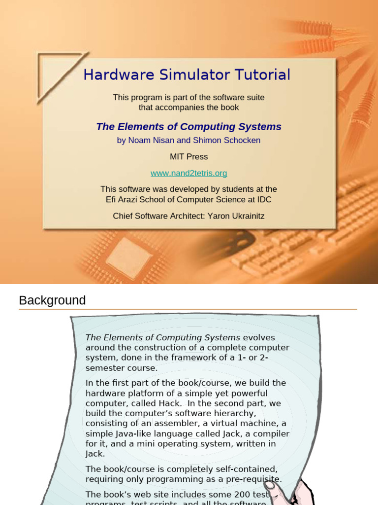 Hardware Simulator Tutorial Overview | PDF | Hardware Description ...
