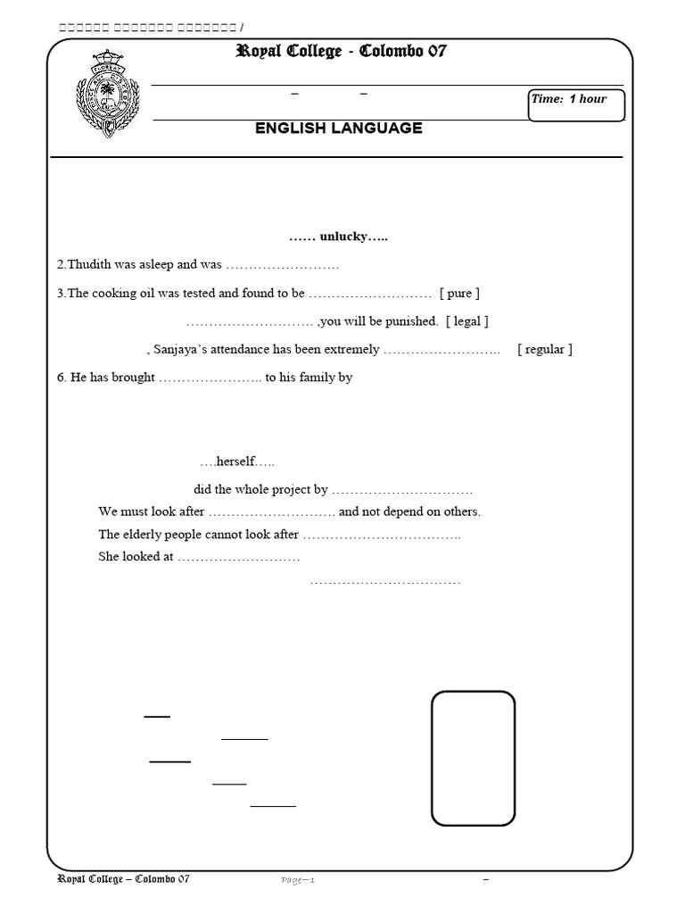 Grade 8 English Unit Test 2024 | PDF