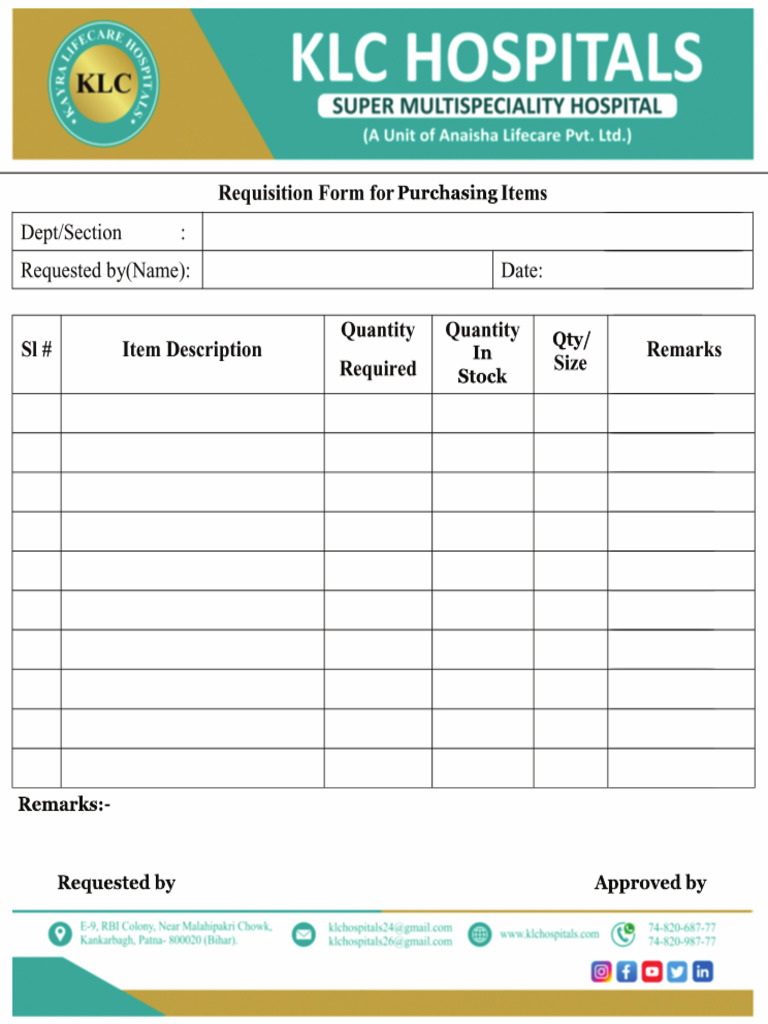 Requisition Form - KLC | PDF
