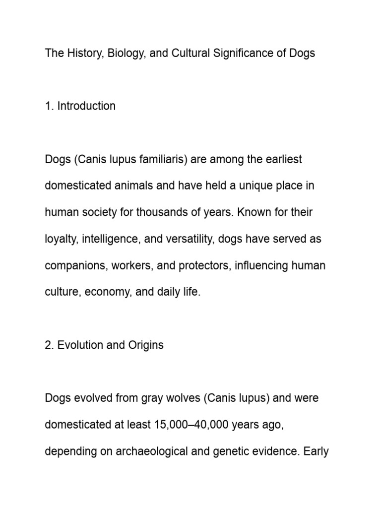 The History, Biology, and Cultural Significance of Dogs | PDF | Dogs ...