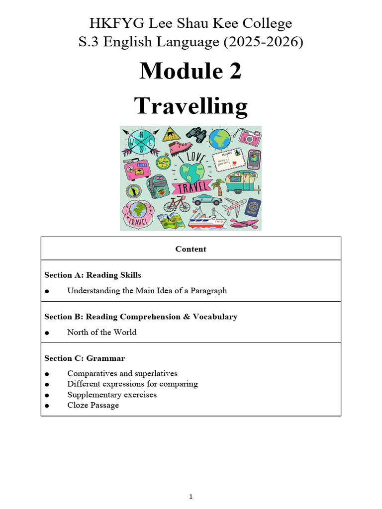 S.3 English Language Travel Module Guide | PDF | Noun | Adjective