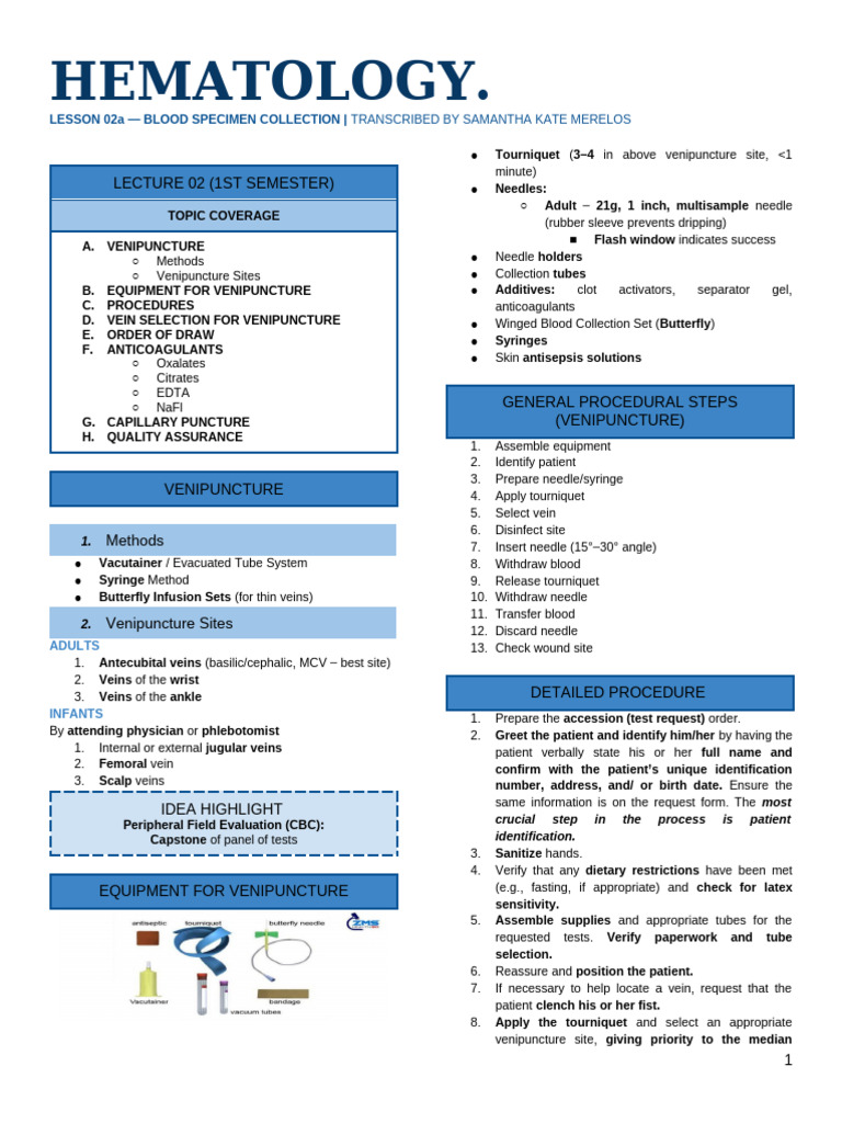 Blood Specimen Collection Guide | PDF | Ethylenediaminetetraacetic Acid ...