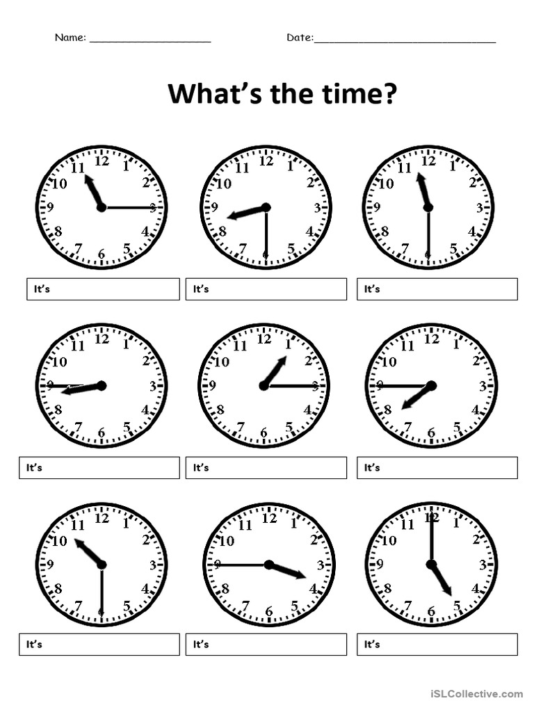 Time Expressions Worksheet | PDF