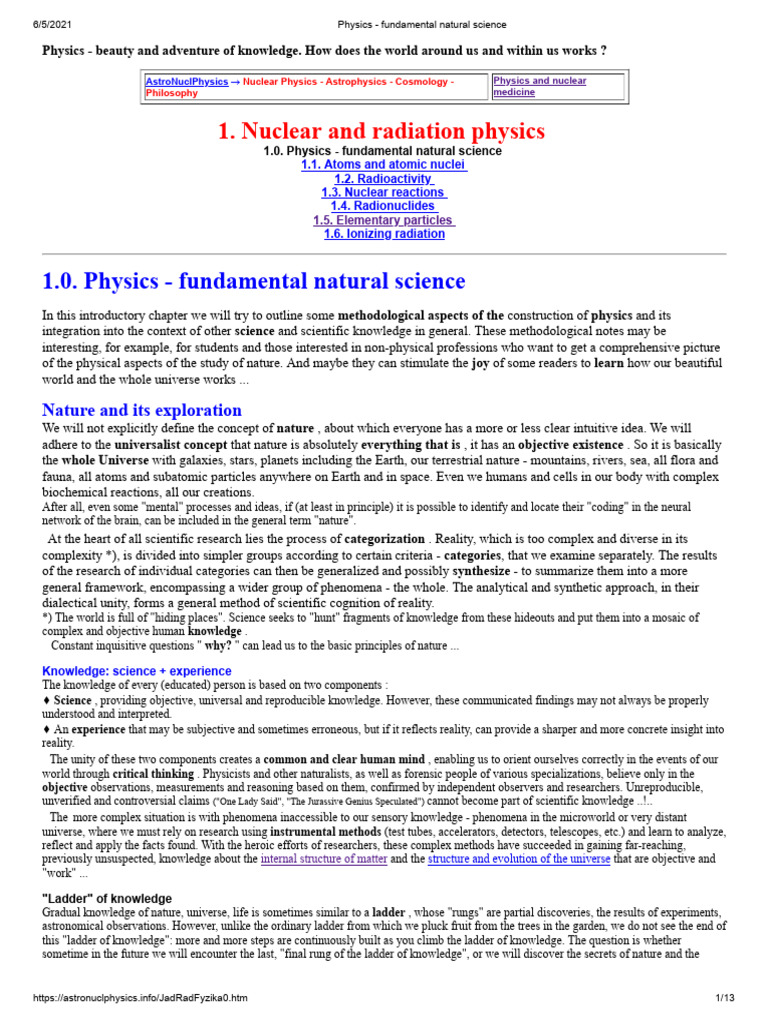 1.0 Physics - Fundamental Natural Science | PDF | Physics | Heat