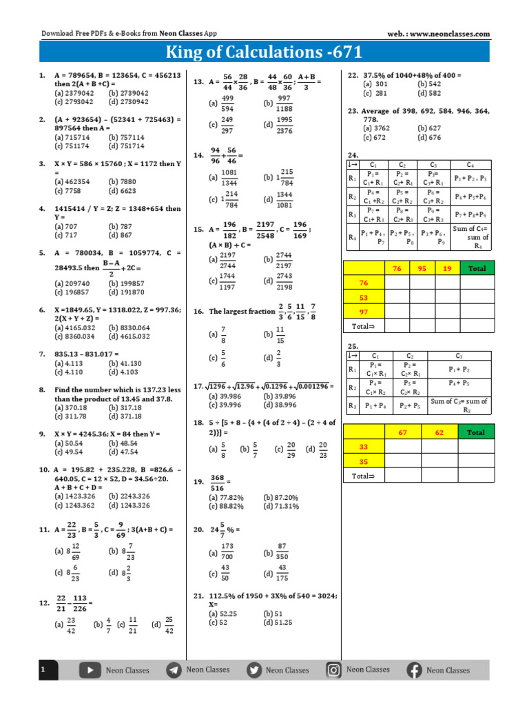 King of Calculations - 671 | PDF | Chess Theory | Chess