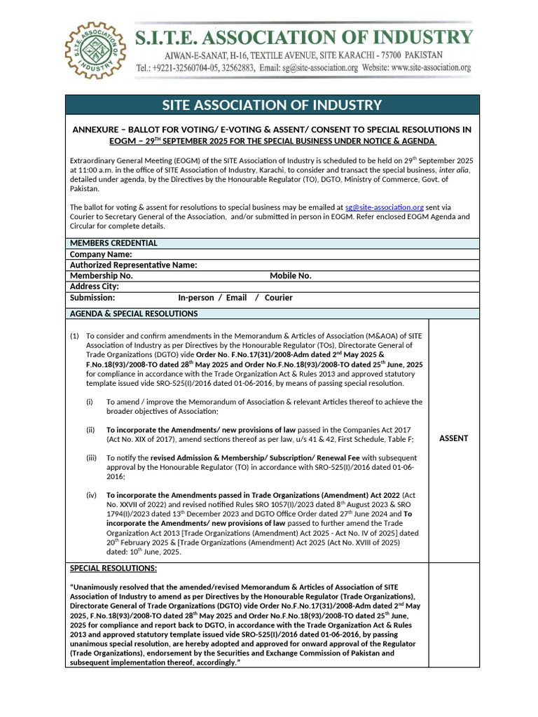 Assent Form Site Association | PDF | Articles Of Association | Justice