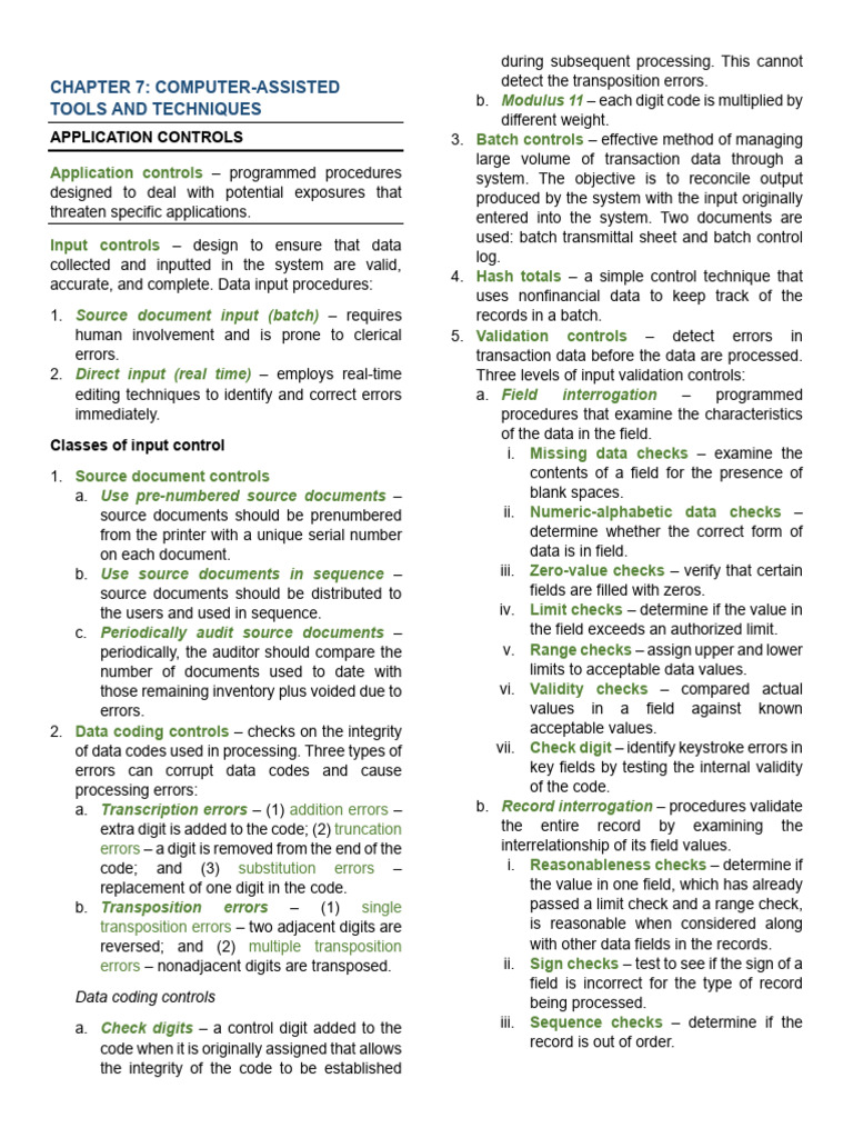 Chapter 7 Computer Assisted Audit Tools and Techniques | PDF | Computer ...