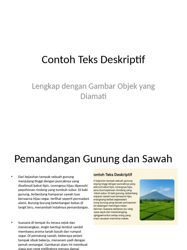 Contoh Teks Deskriptif Dengan Gambar | PDF