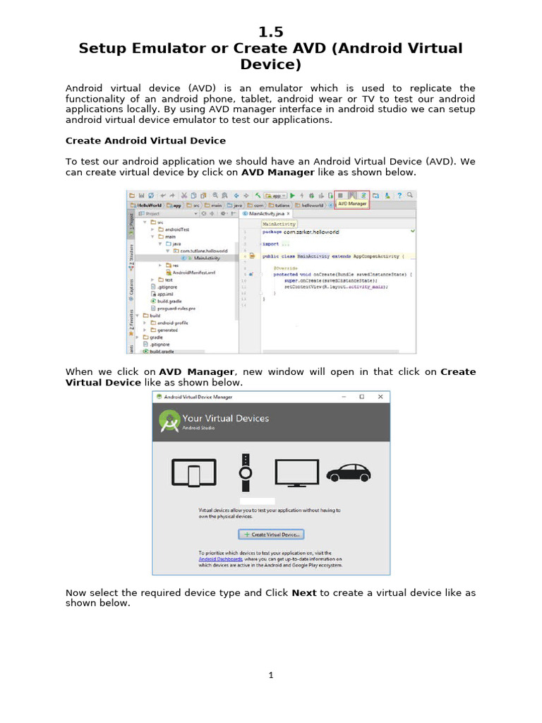 Create Avd In Android Studio Pdf