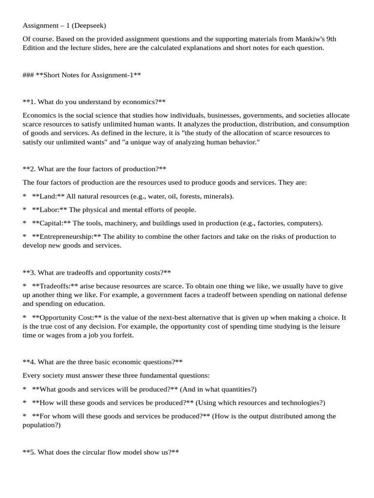 Assignment 1 & 2 | PDF | Cost Of Living | Macroeconomics