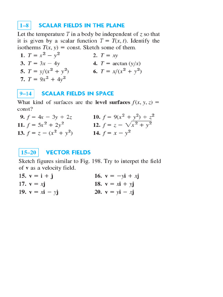 Question Bank Vector Differentiation | PDF