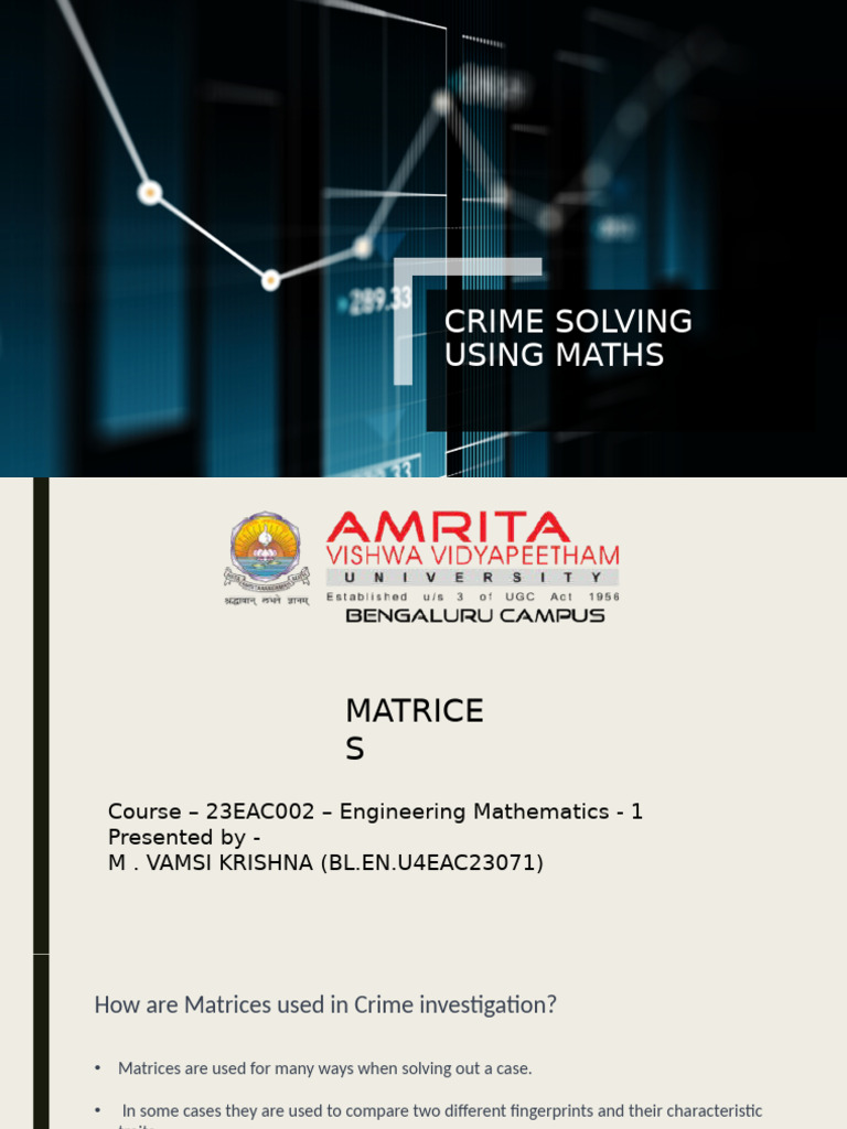 Math Applications in Crime Solving | PDF | Mathematics | Matrix ...