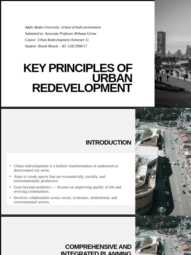 Key Principles of Urban Redevelopment | PDF | Sustainability | Urban ...