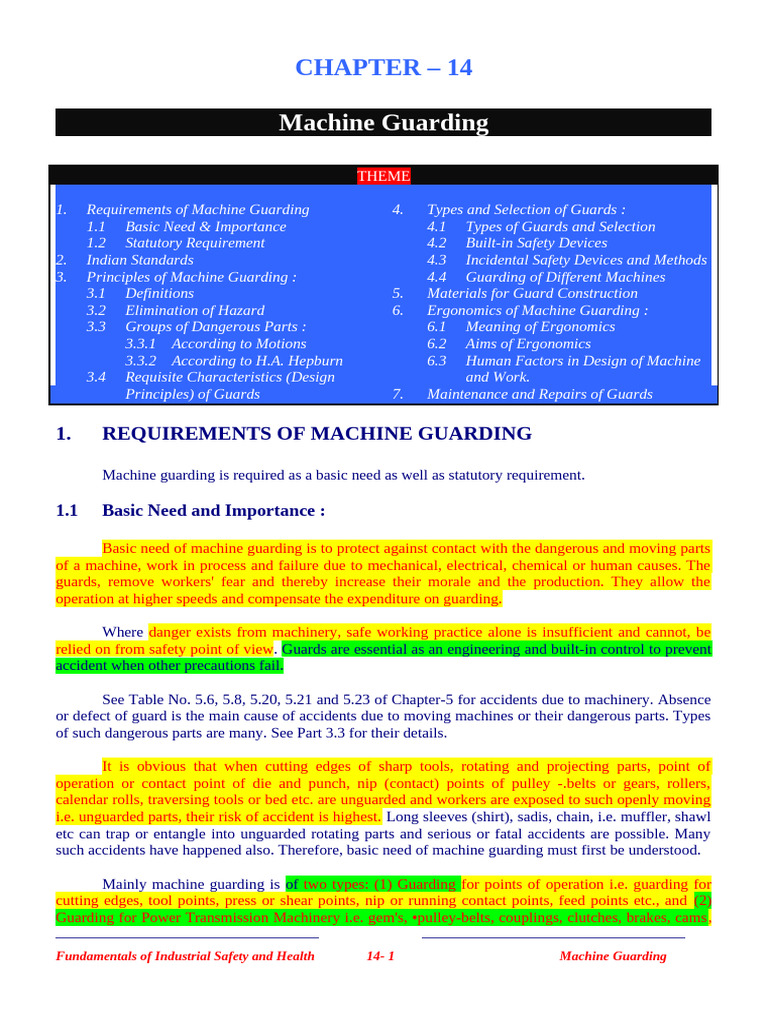 Chapter 14-Machine Guarding | PDF | Textile Manufacturing | Belt ...