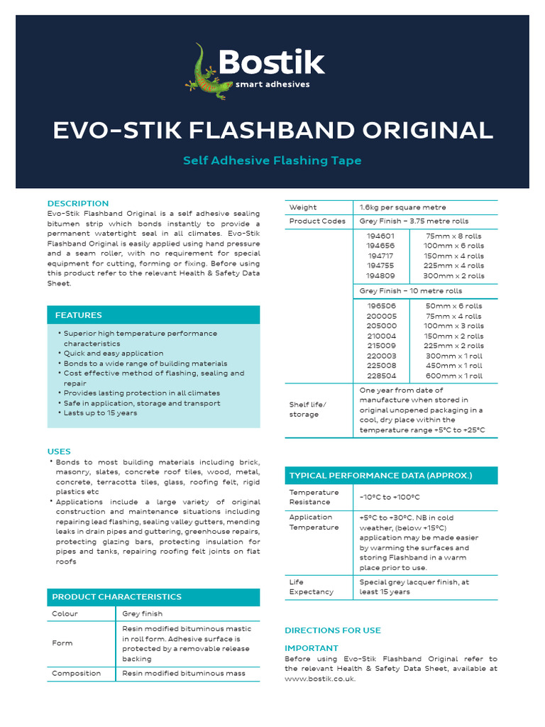 Evo-Stik Flashband Original Tape Guide | PDF | Tort | Legal Liability
