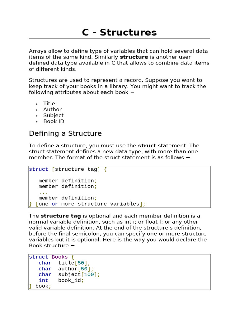 Understanding Structures in C | PDF | Pointer (Computer Programming ...
