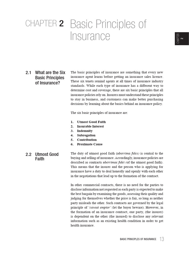 Six Principles of Insurance Explained | PDF | Insurance | Indemnity