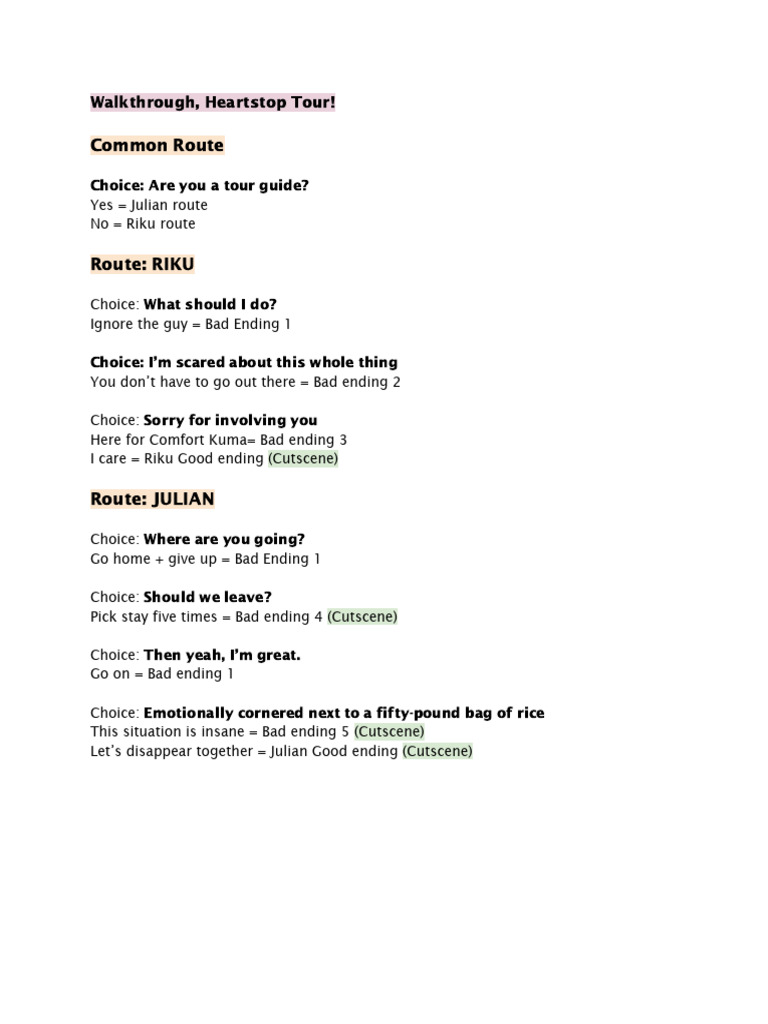Walkthrough, Heartstop Tour | PDF