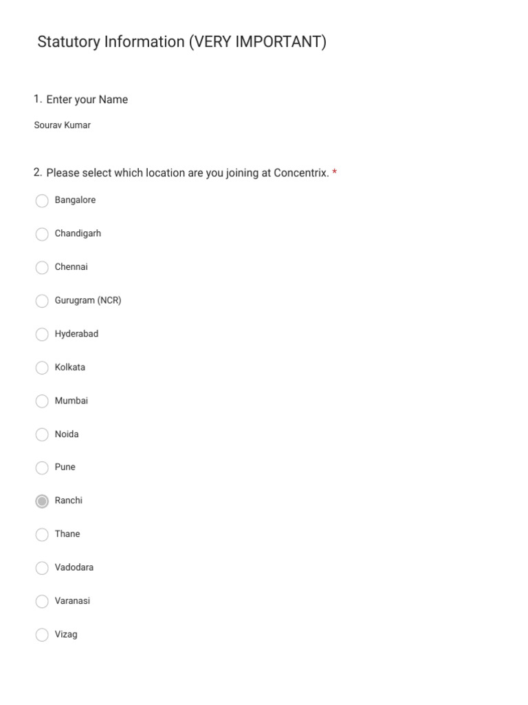 Statutory Information (VERY IMPORTANT) | PDF