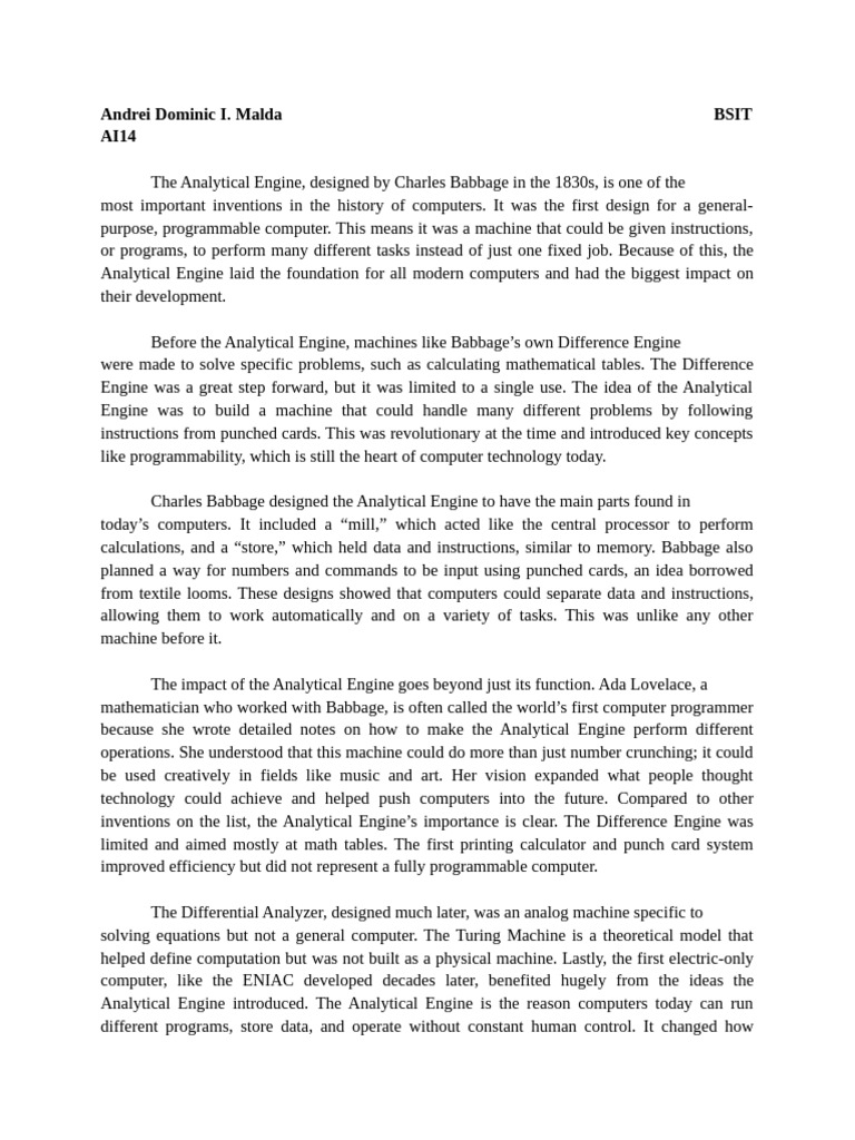 Andrei Dominic i. Malda | PDF | Computer Hardware | Computer Science
