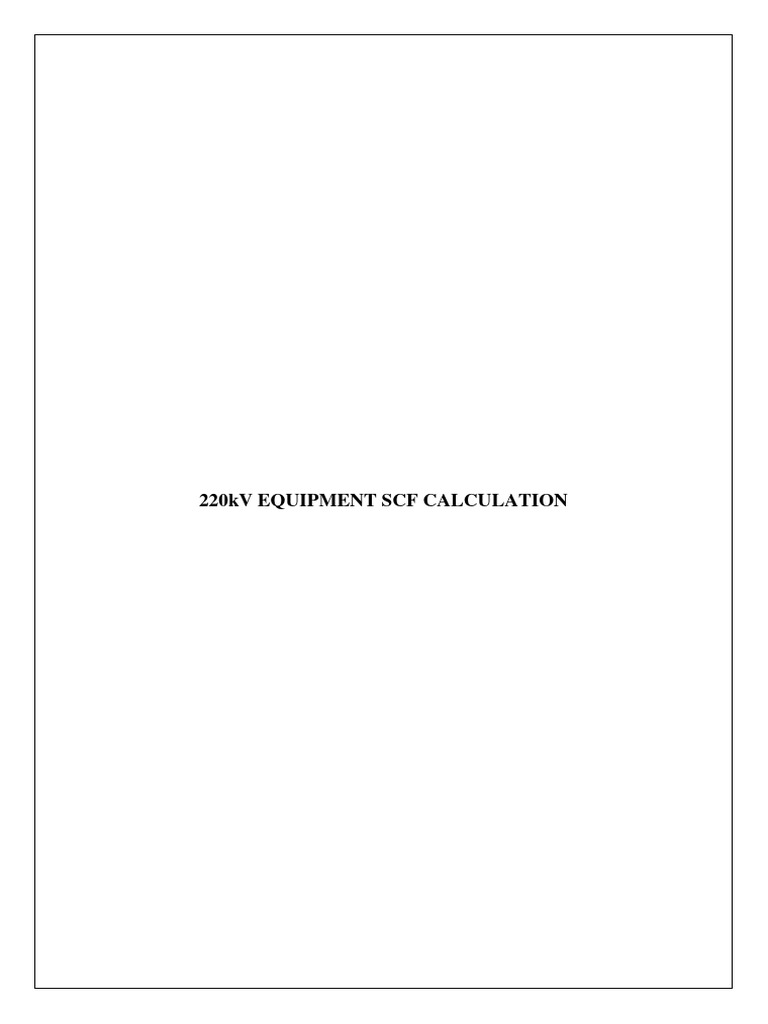 220kV Equipment SCF Calculation Summary | PDF | Electric Power ...