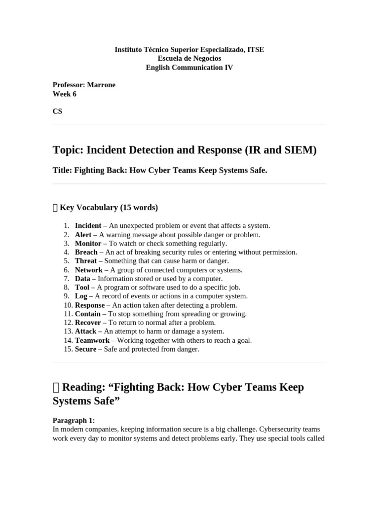 Cybersecurity Incident Response Guide | PDF | Security | Computer Security
