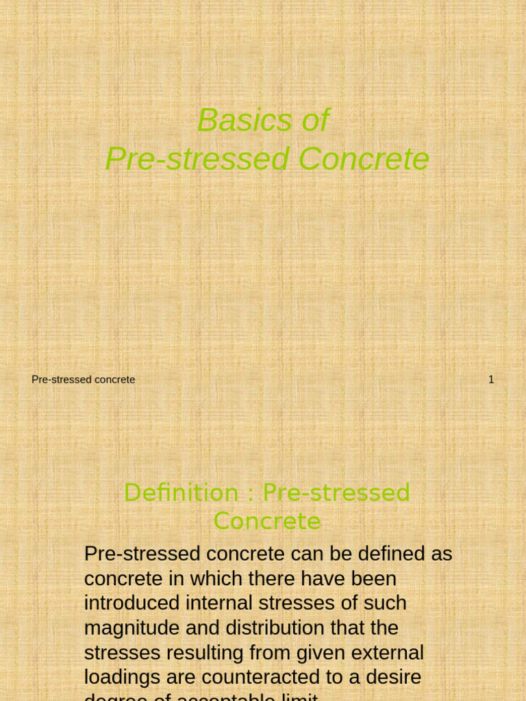 Pre-stressed Concrete Overview and Methods | PDF | Prestressed Concrete ...