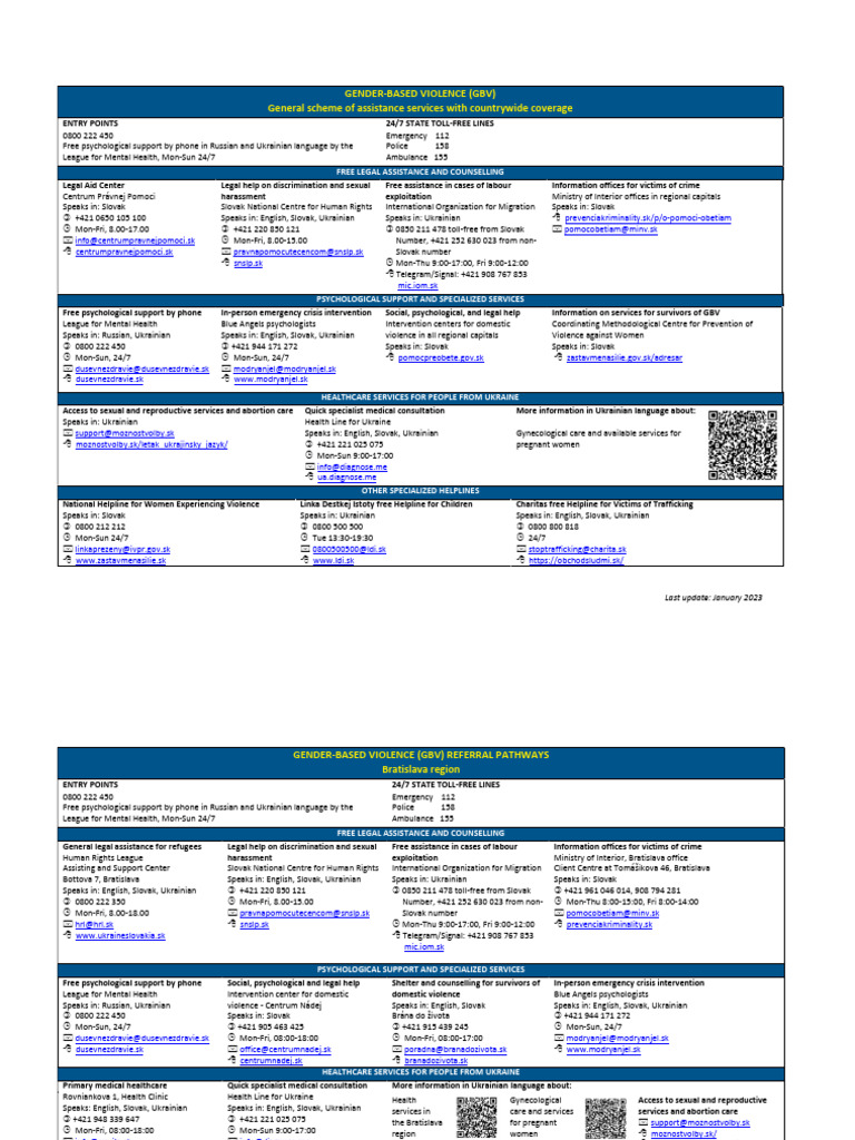 GBV Assistance Services in Slovakia | PDF | Violence | Violence Against ...