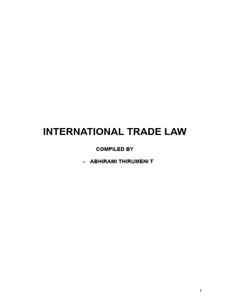 Overview of International Trade Law | PDF | World Trade Organization ...