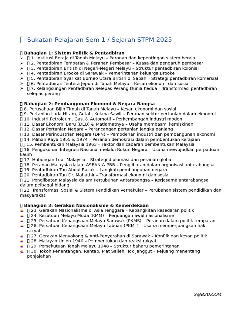 Nota Esei RPH Sej Sem1 | PDF