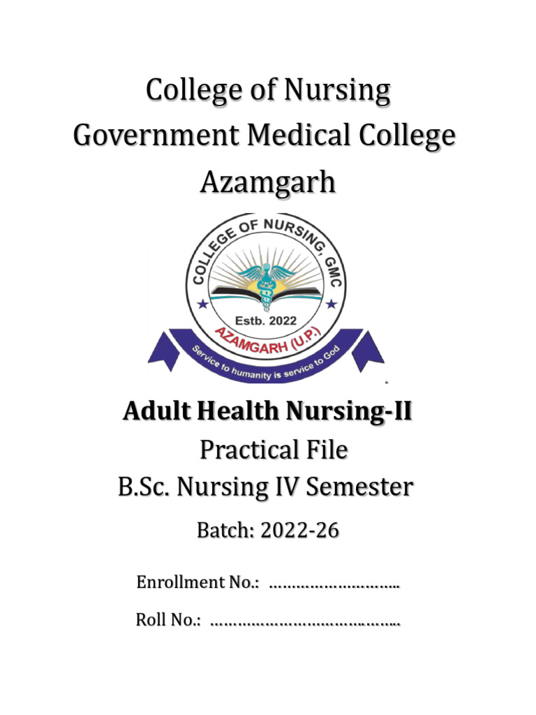 Adult Health Nursing II Practical File | PDF