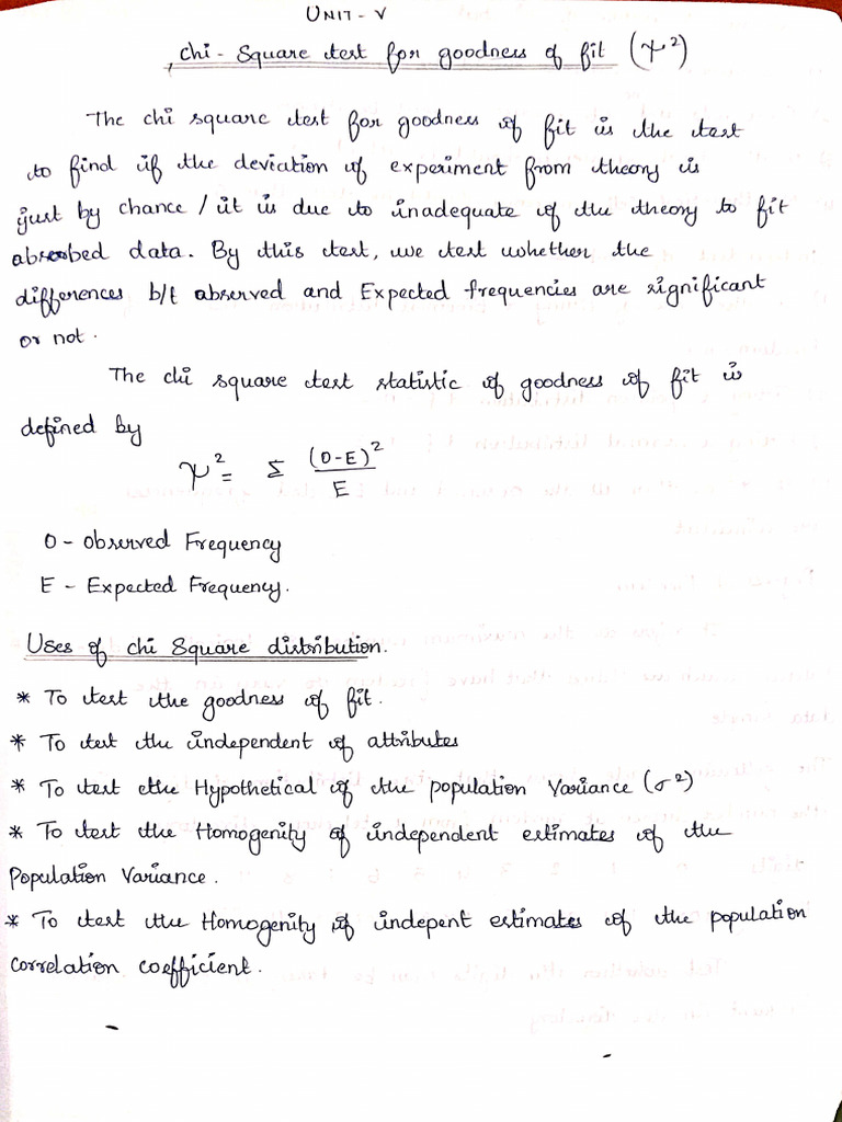 Unit - 5 Statistics For Engineers | PDF
