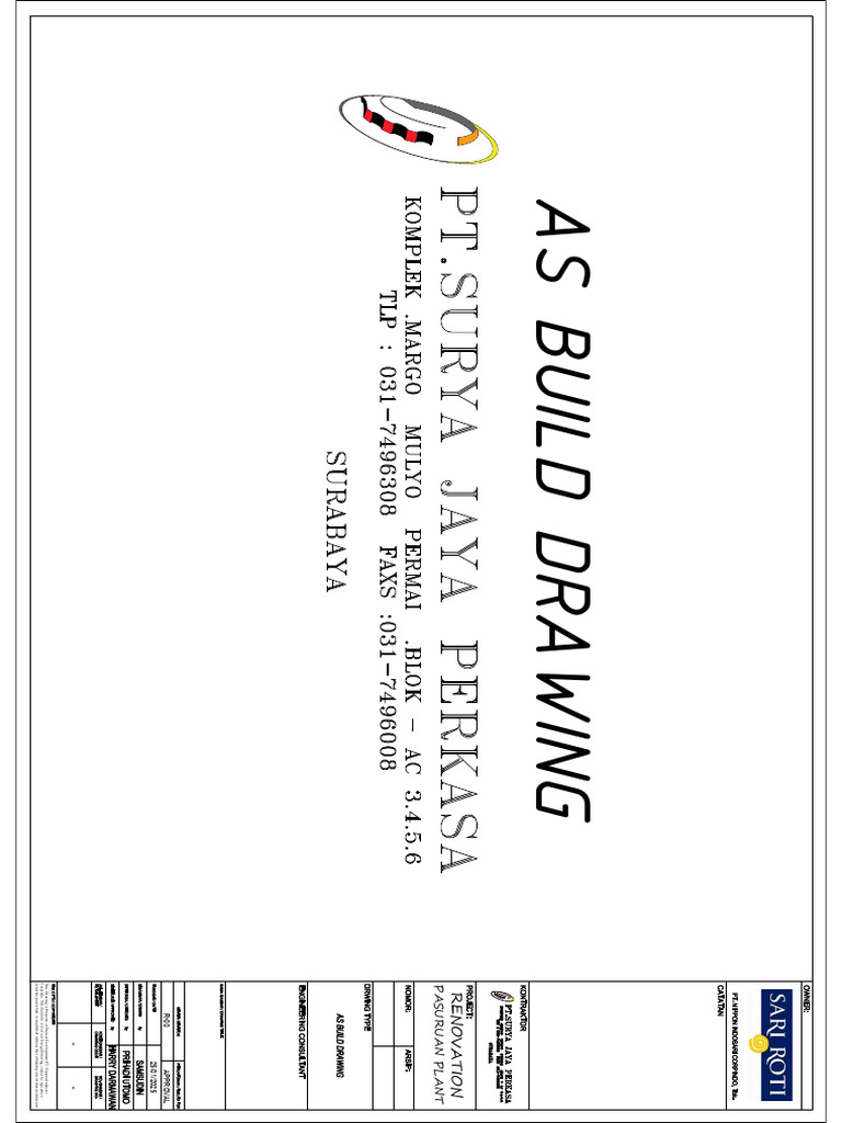 As Build Drawing Sari Roti Revisi-Signed Review Harry | PDF