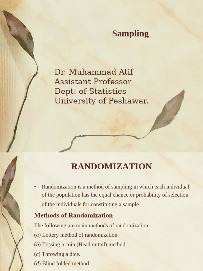 Overview of Sampling Methods in Statistics | PDF | Sampling (Statistics ...