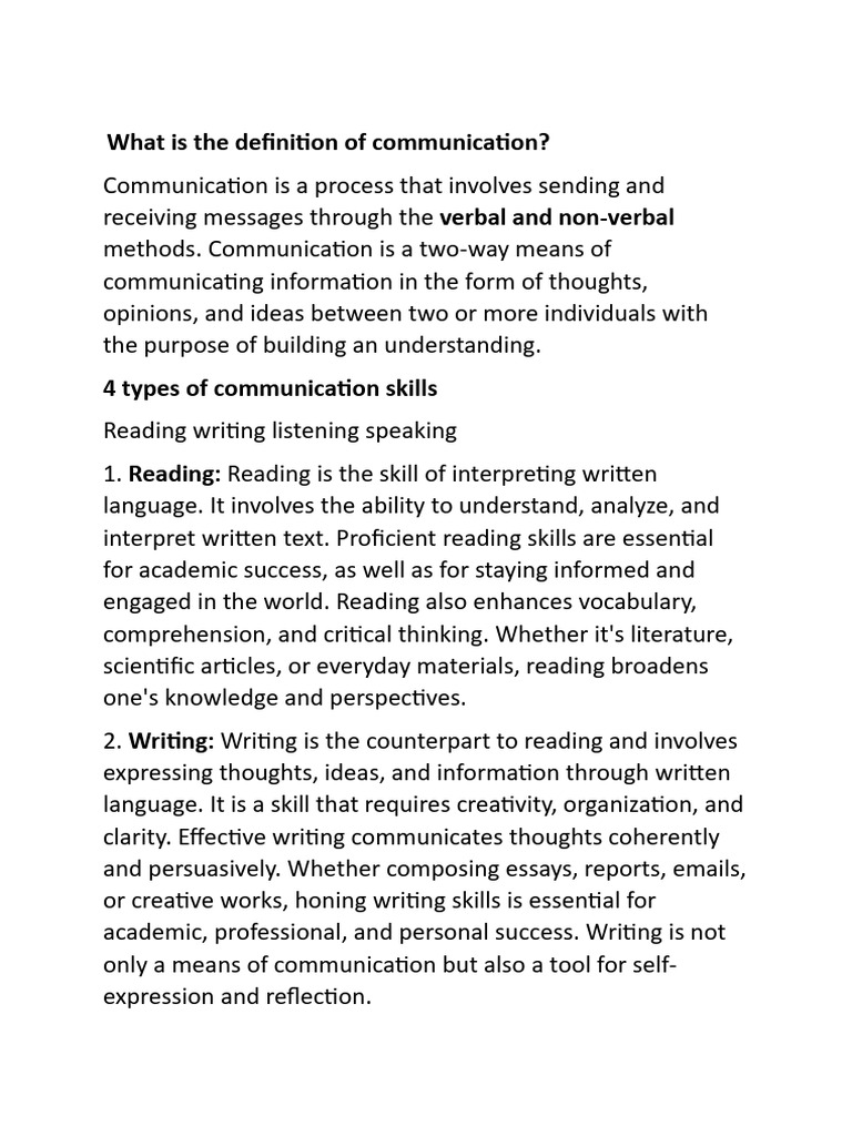 Communication Skills Answers | PDF | Communication | Nonverbal ...