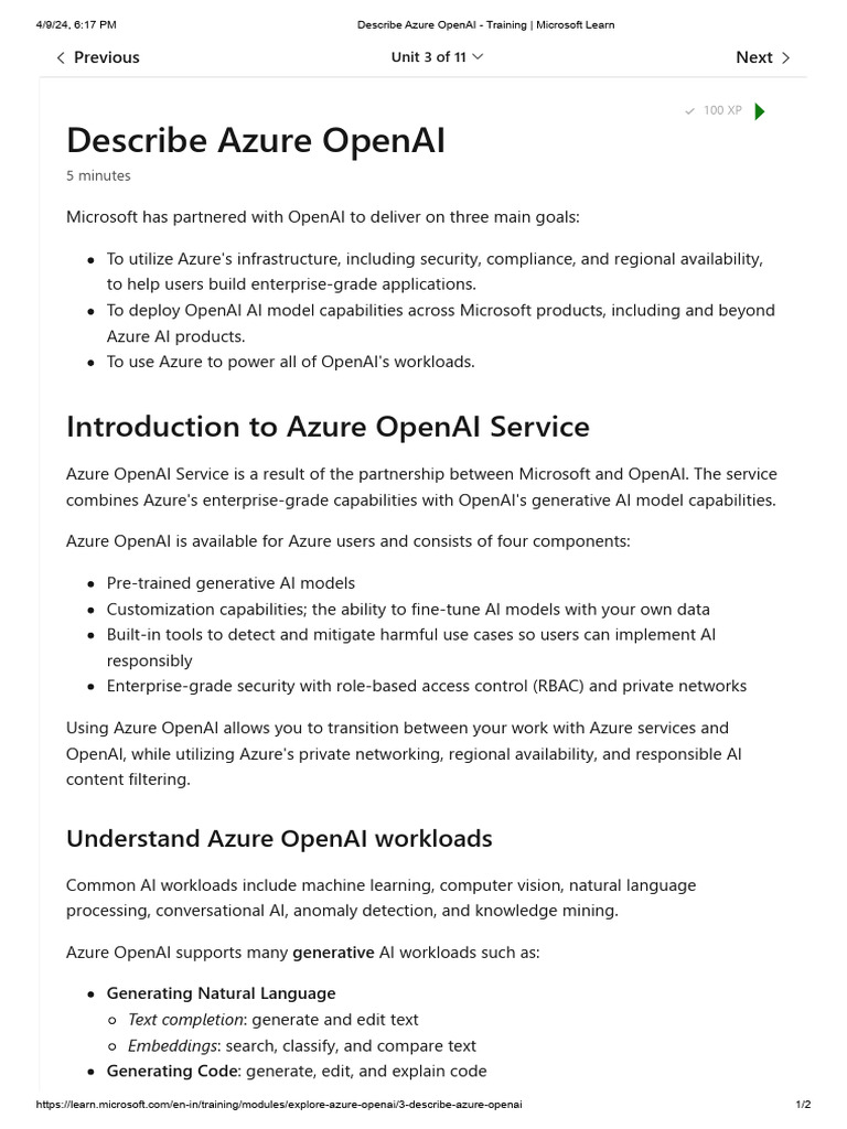 Azure OpenAI Service Overview | PDF | Microsoft Azure | Artificial ...