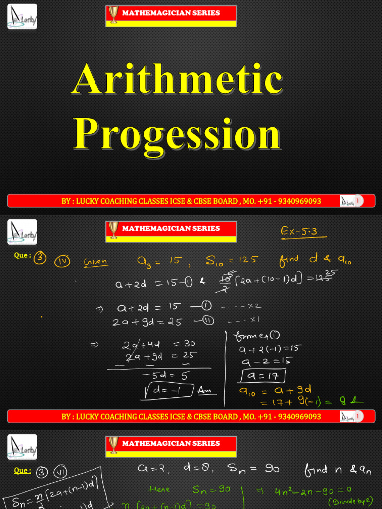 Math Magic: Arithmetic Progression Guide | PDF