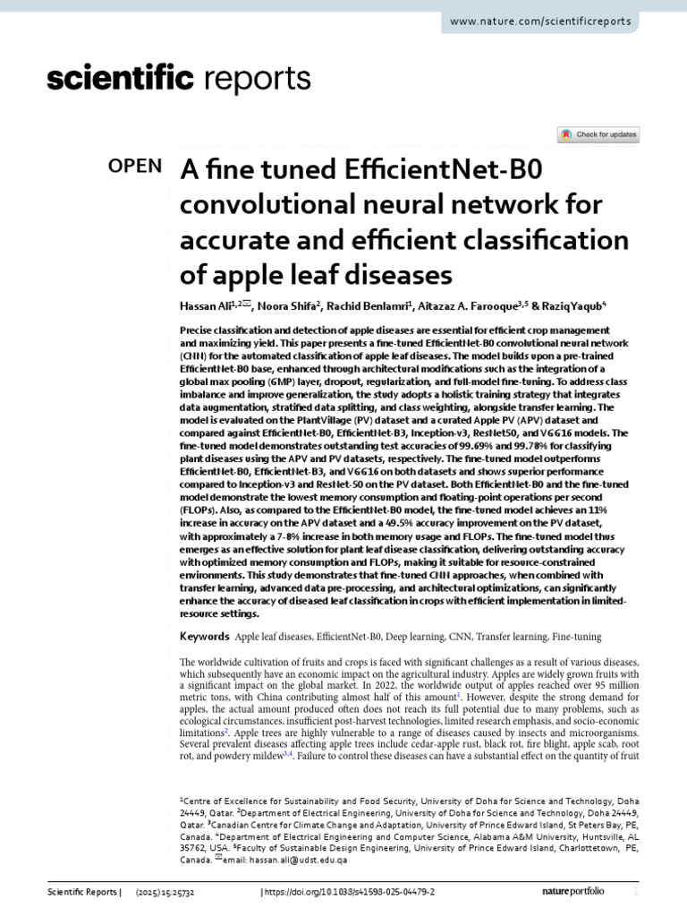 A Fine Tuned EfficientNet-B0 Convolutional Neural Network For Accurate ...