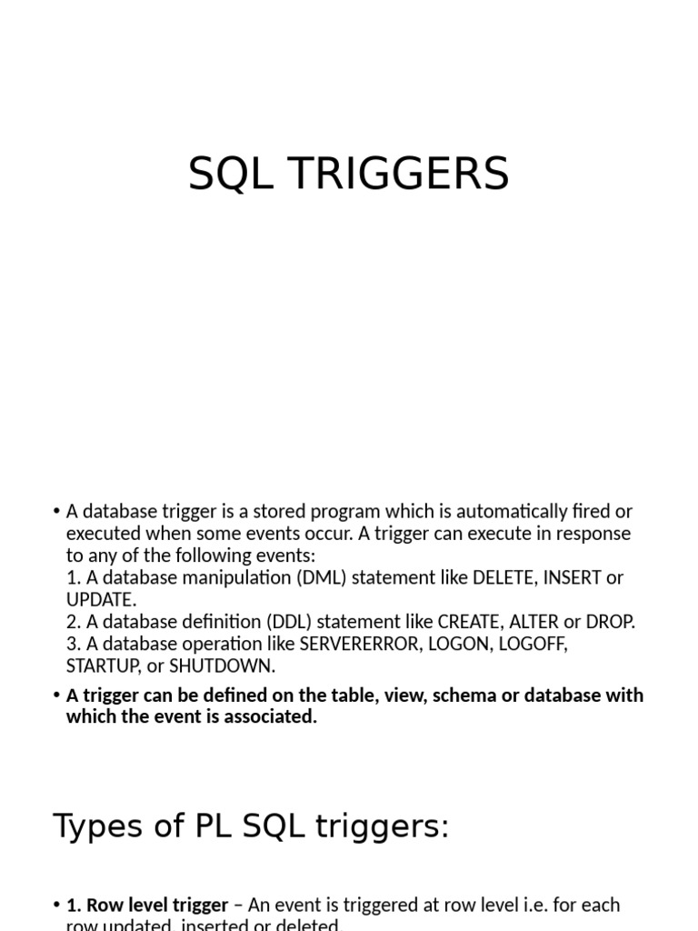 triggers | PDF | Programming Paradigms | Data