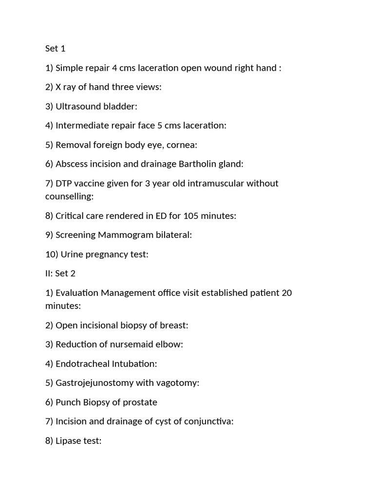 Medical Procedures and Coding Guide | PDF