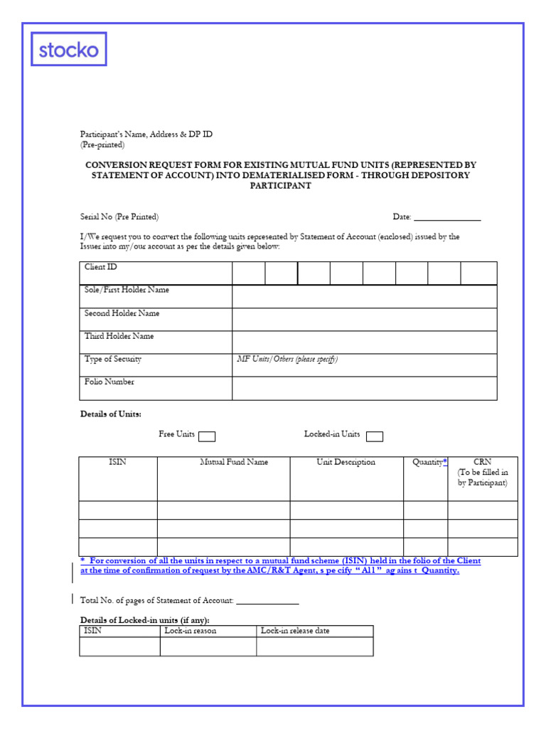 Dematerialised Form MF 2 | PDF
