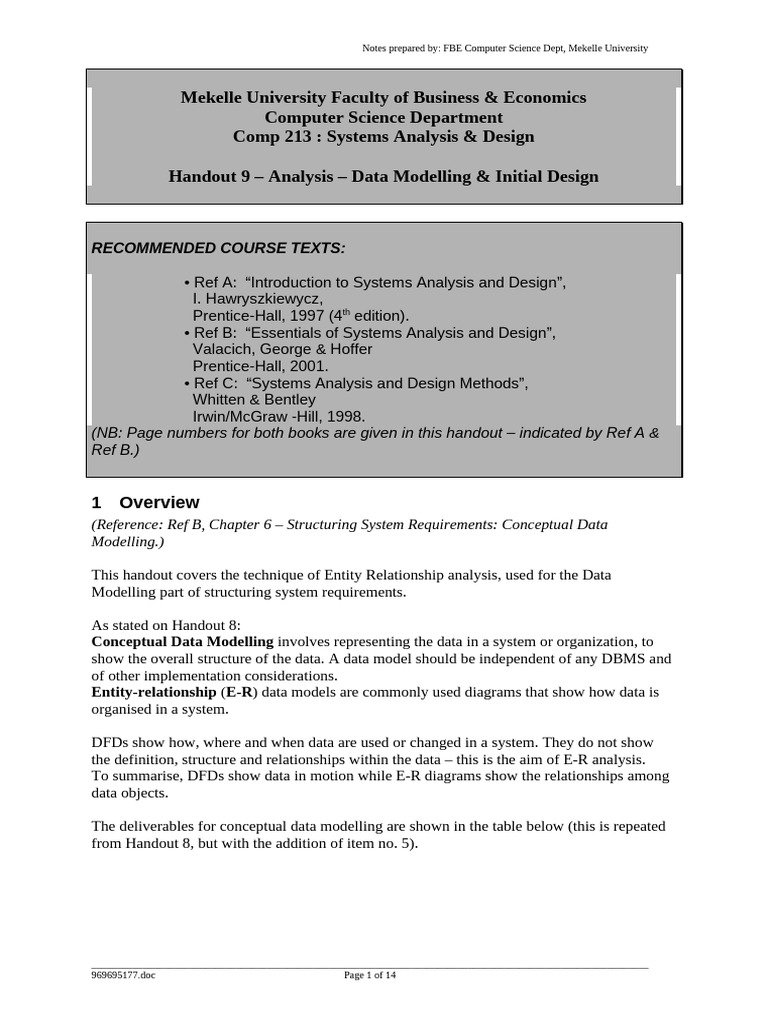 Data Modelling in Systems Analysis | PDF | Software | Databases
