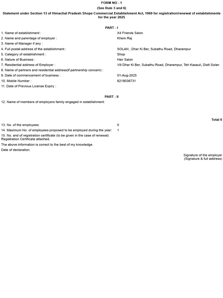 Form 1 | PDF
