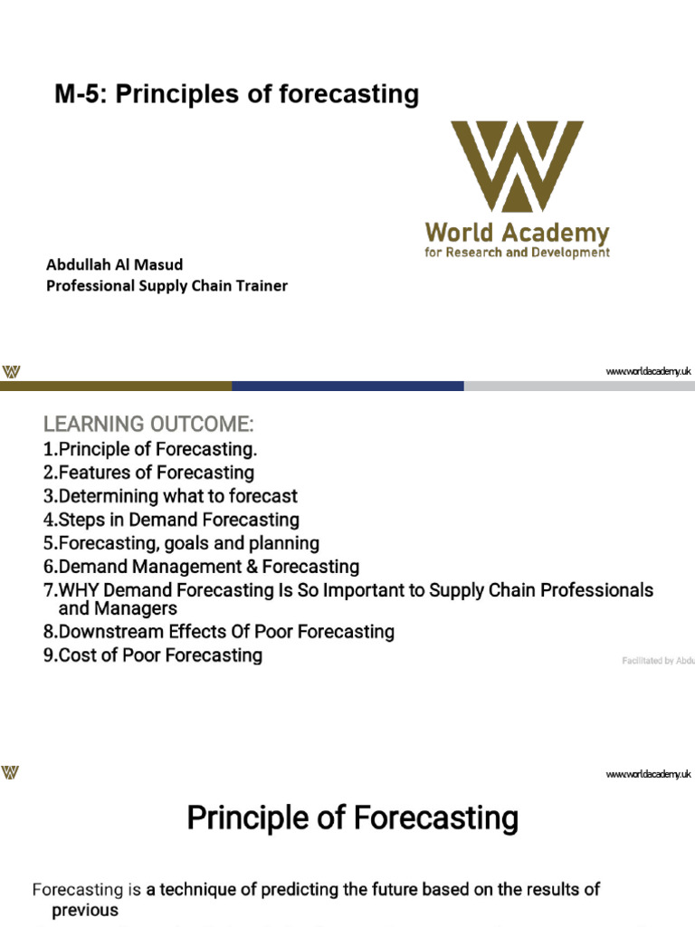 M-5 Principle of Forecasting | PDF