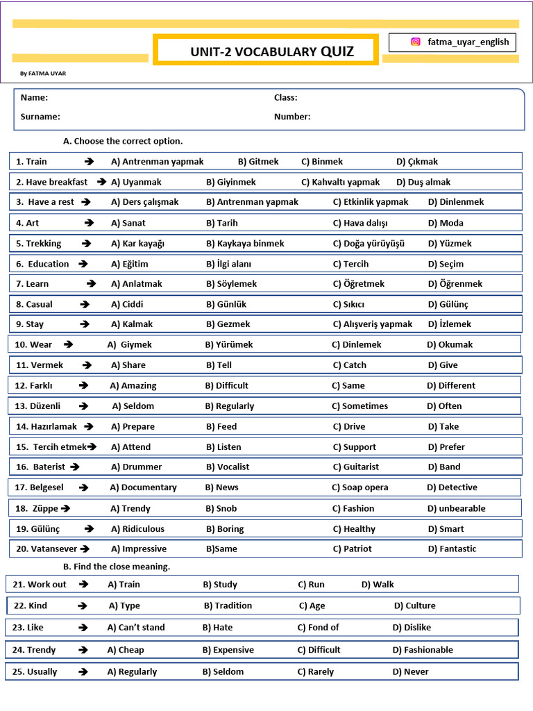 Unit 2 Vocabulary Quiz Answers | PDF | Chess | Chess Theory