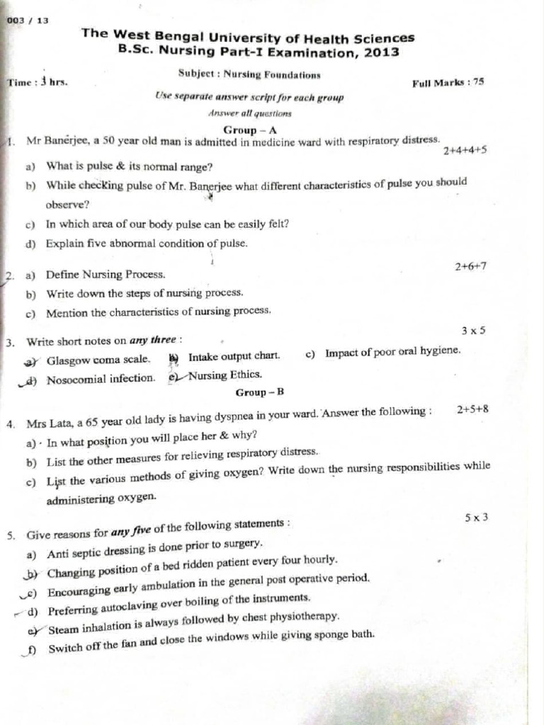 Nursing Foundations Exam Questions | PDF | Medicine | Clinical Medicine