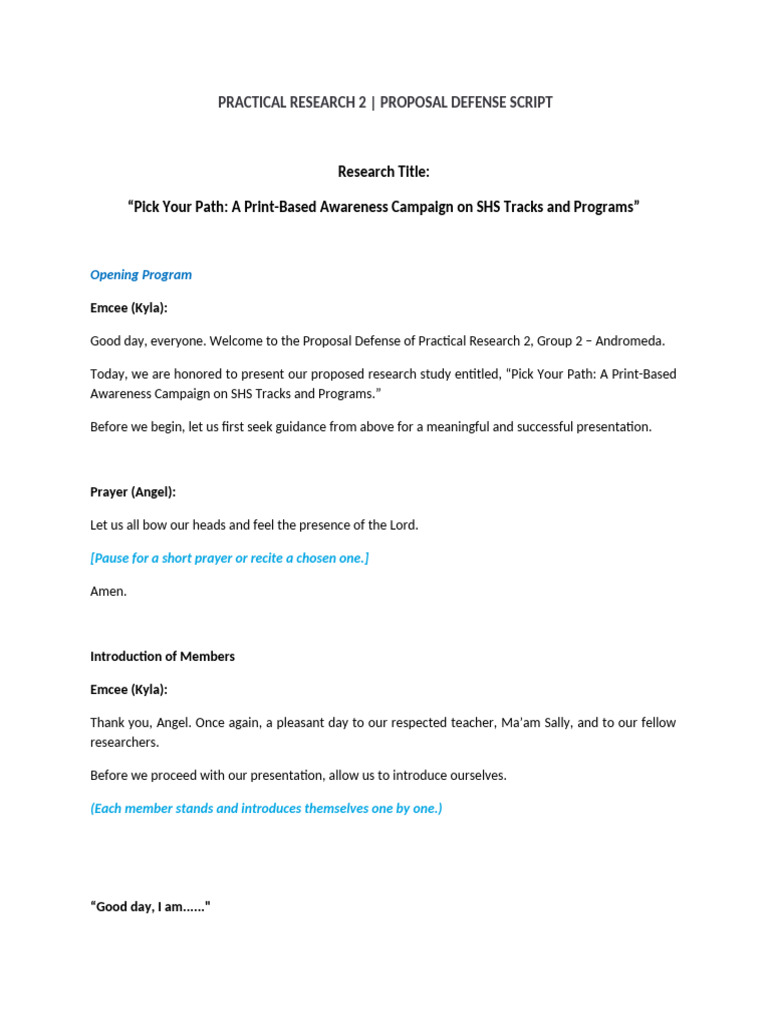 SHS Tracks Awareness Campaign Proposal | PDF | Methodology | Procedural ...