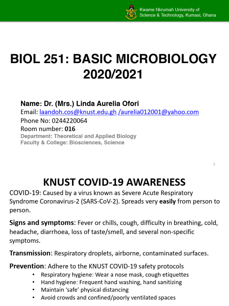 Basic Microbiology 2020 2021a | PDF | Bacteria | Cell (Biology)